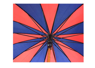 Vigoureux fort résistant de poignée de vent en bois bleu rouge léger de parapluie