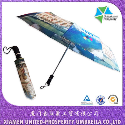 Le métal imperméable nervure le parapluie automatique de fois de l'axe 3 de 8mm