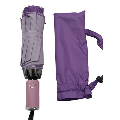 BSCI a approuvé la fin ouverte automatique imperméable fois de couleur pourpre du parapluie trois