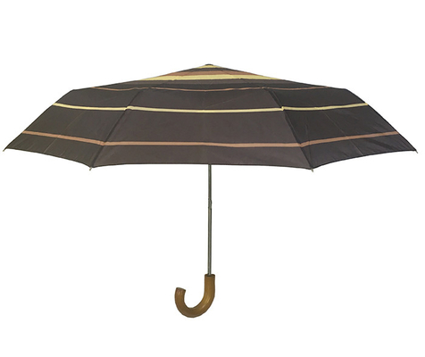 Parapluie pliable de J de polyester en bois ouvert manuel de la poignée 190T