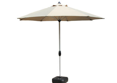 Fin ouverte de plage du parapluie 3.00mm de manuel UV en bois résistant commercial de nervures
