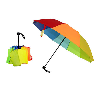 Plein parapluie d'arc-en-ciel plié par manuel imperméable de haute qualité